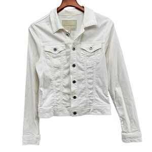 AG Adriano Goldschmied Robyn Denim Jacket Womens White Button Front Size L